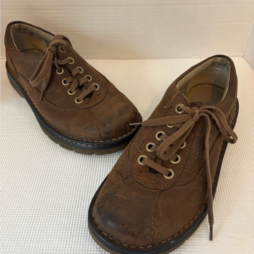 Dr. Martens Brown Leather Lace-Up Oxfords